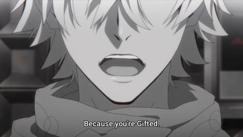 Fukuzawa spotting the script as inspiration for his bold lie