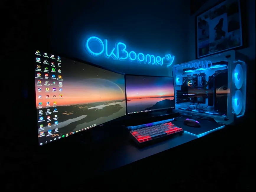 Gamer slogan sign @okboomer made by Custom Neon®