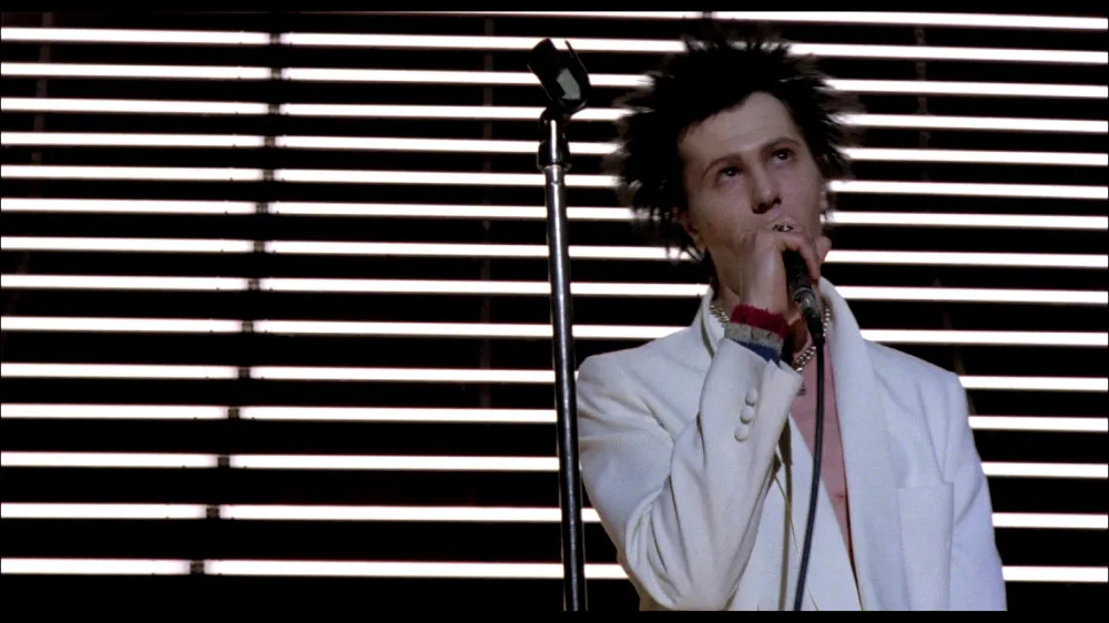 Gary Oldman as Sid Vicious performing "My Way" in the film Sid & Nancy