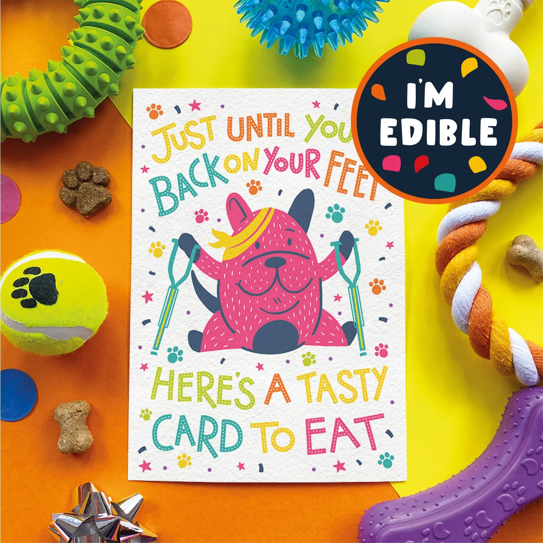 General view of tasty Scoff Paper edible get well cards