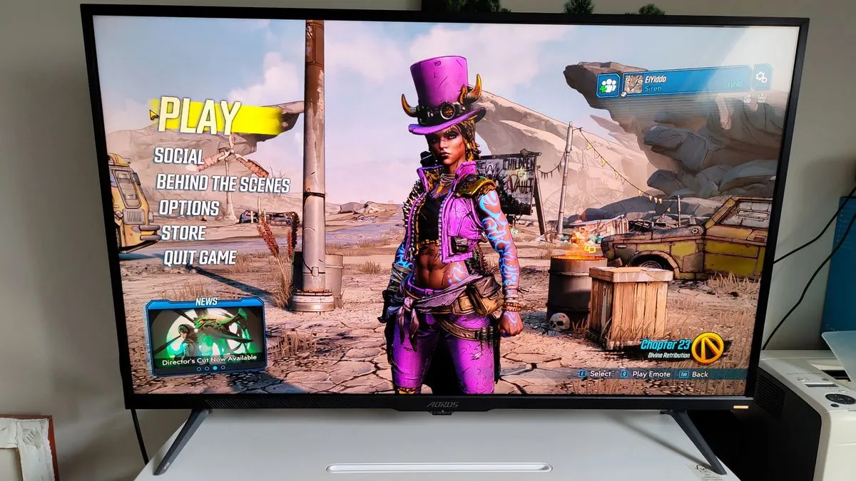 Gigabyte Aorus FV43U gaming monitor showcasing vivid HDR colors