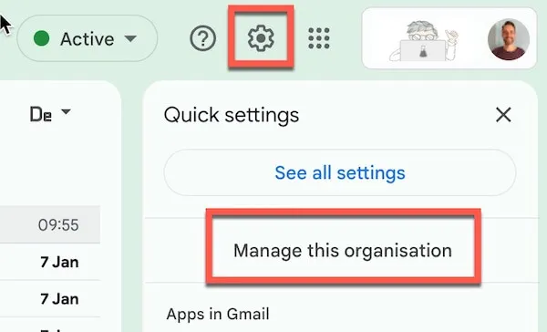 Google Workspace admin dashboard