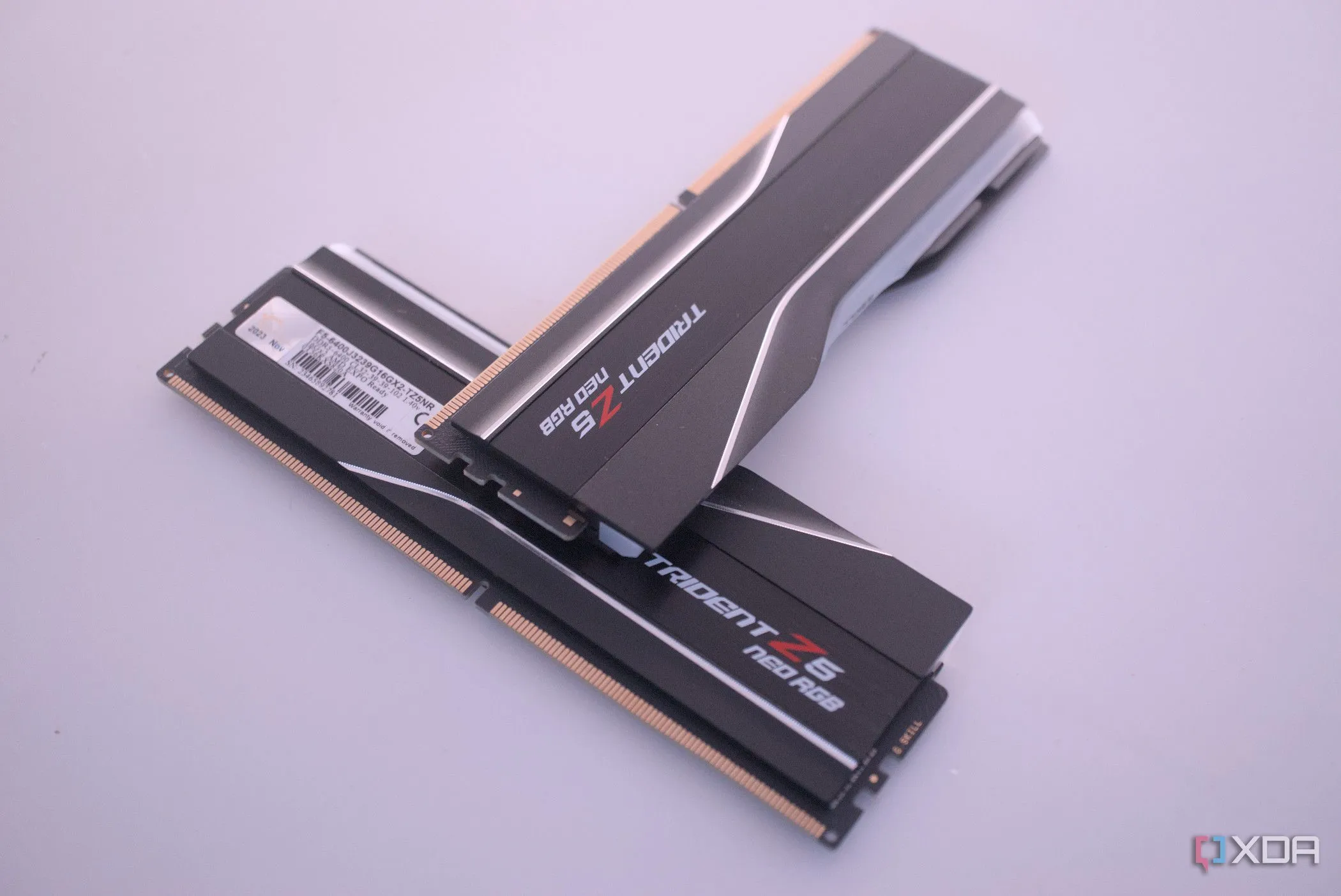 G.Skill Trident Z5 Neo RGB DDR5 RAM modules, showcasing high-performance memory.