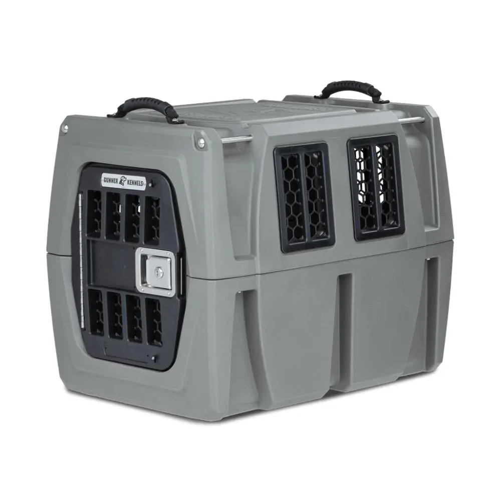 Gunner Kennels G1 Medium in gunmetal finish, showcasing durable design for car safety