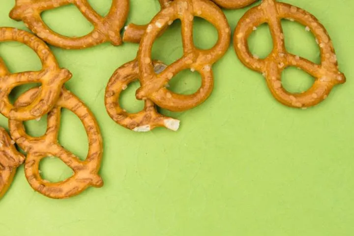 Hard pretzels in a bowl