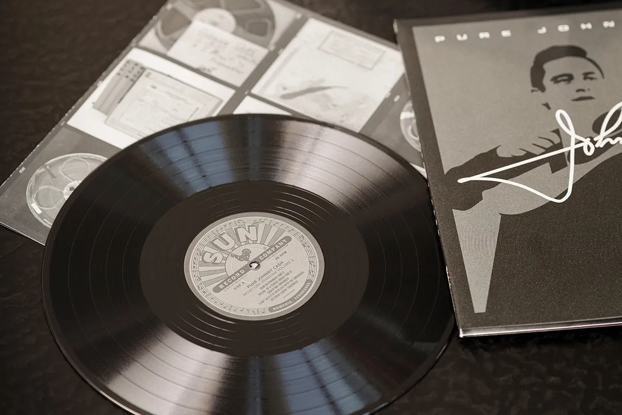 High-fidelity McIntosh SESSIONS Volume 2: Pure Johnny Cash vinyl album and turntable setup
