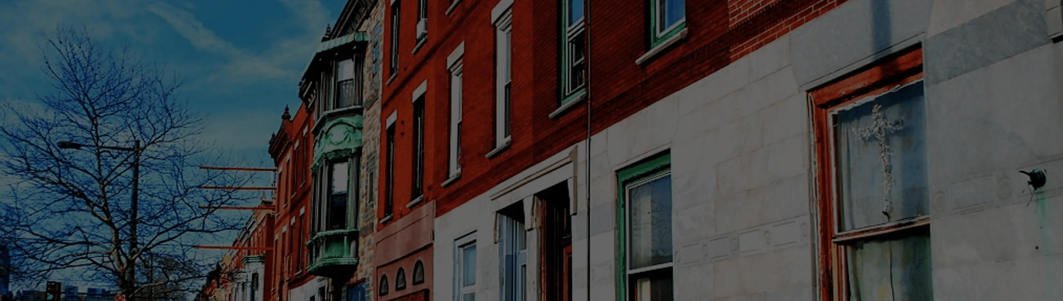 Houses on a Philadelphia street in Queen Village.