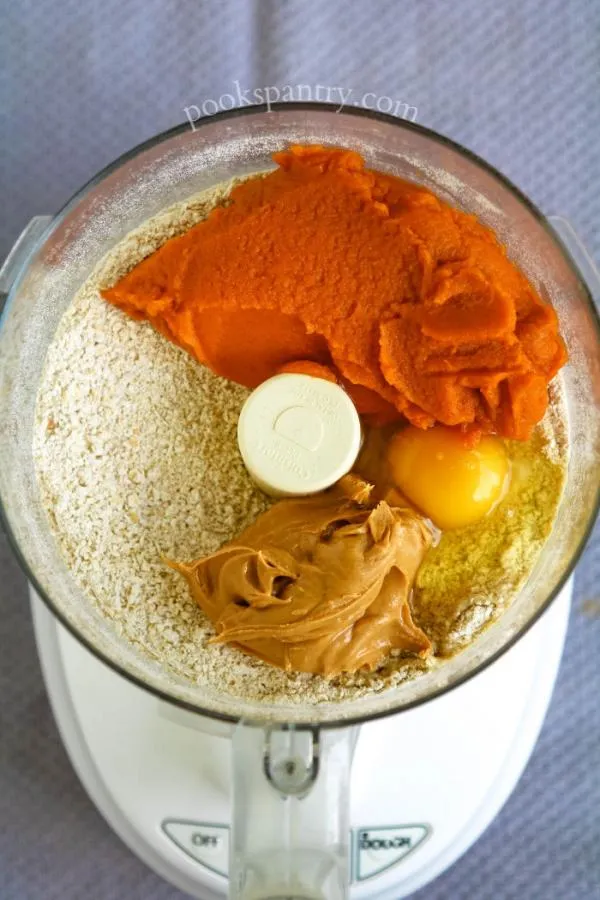 Ingredients for pumpkin peanut butter dog treats