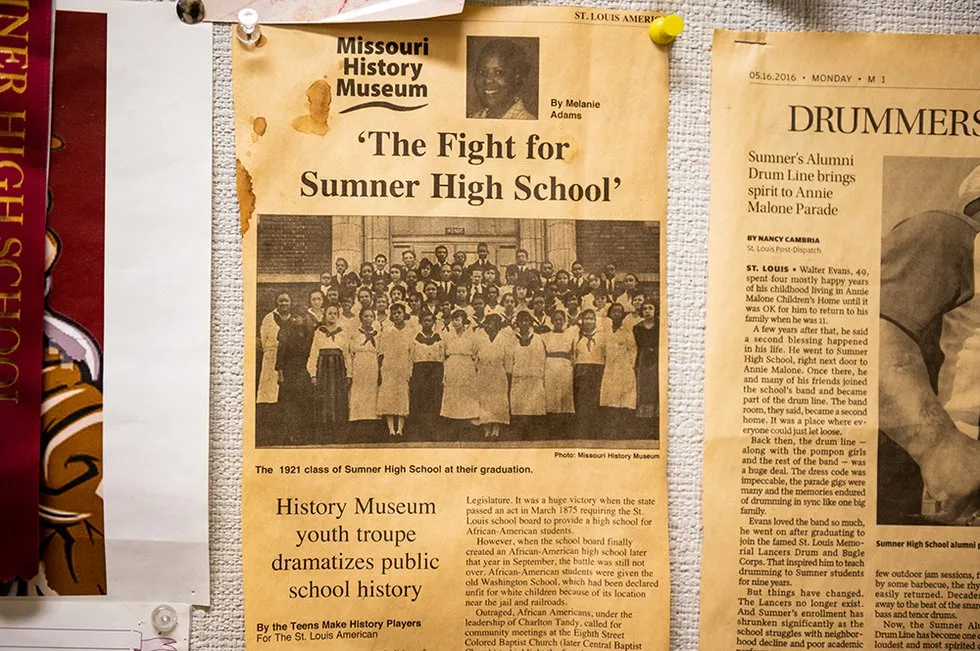Interior view of Sumner High School showcasing its historic architecture and classrooms
