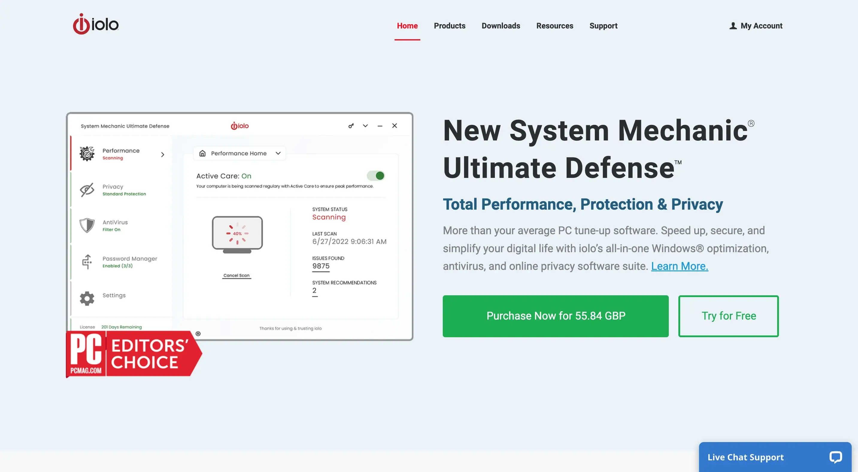 iolo System Mechanic Interface