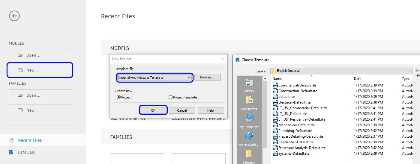 It shows how to create a New file using the template file.
