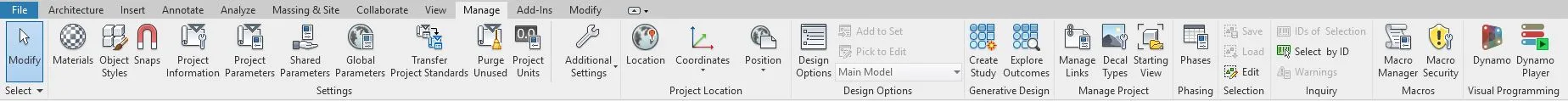 It shows the Manage tab