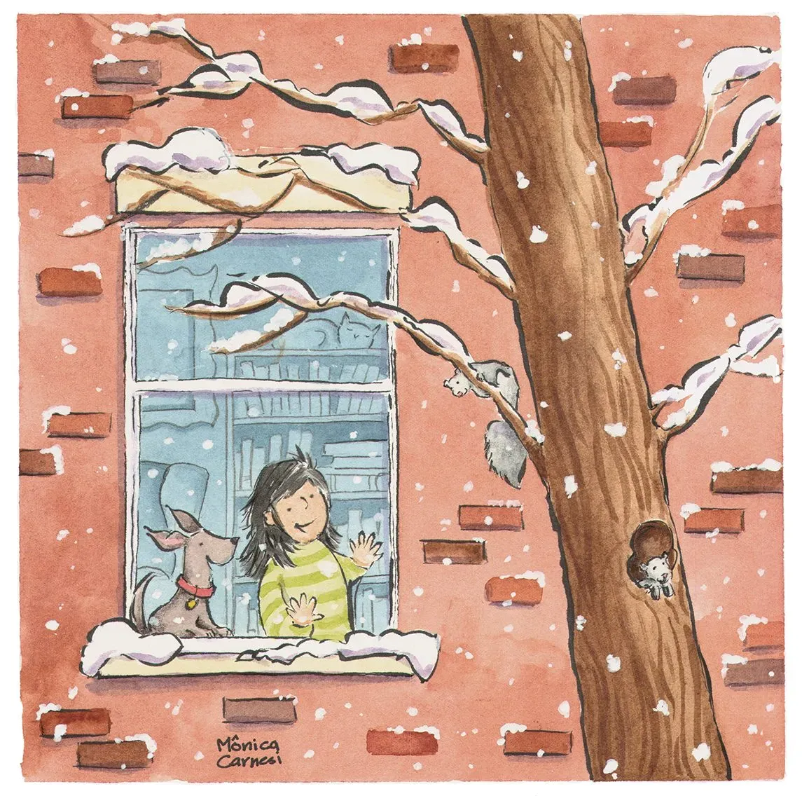 January 2020 artwork featuring animals by Monica Carnesi