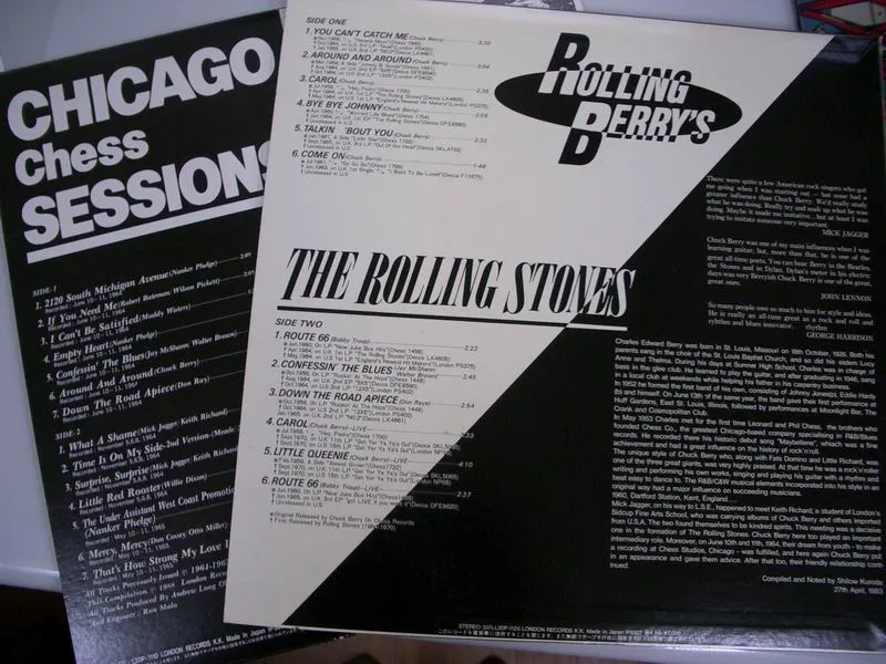 Japanese Rolling Stones Chuck Berry compilation album cover from 1970s