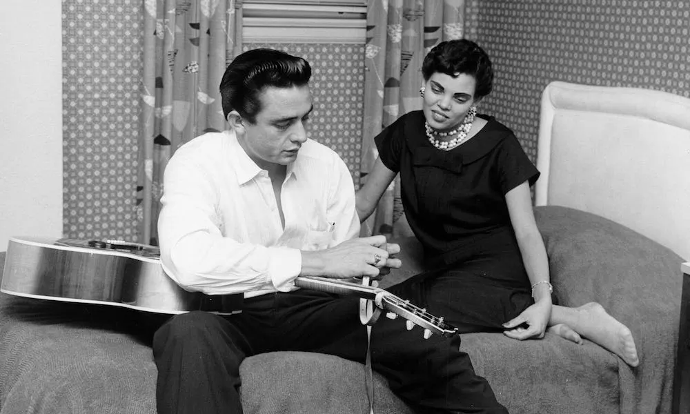 Johnny Cash and Vivian Liberto at home, capturing a personal moment