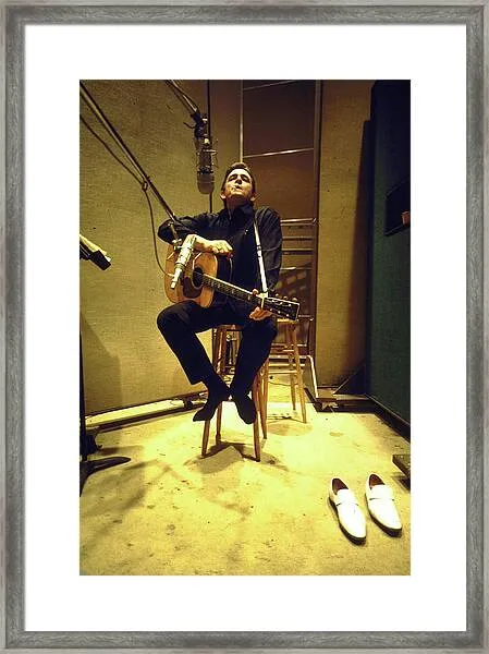 Johnny Cash in recording studio