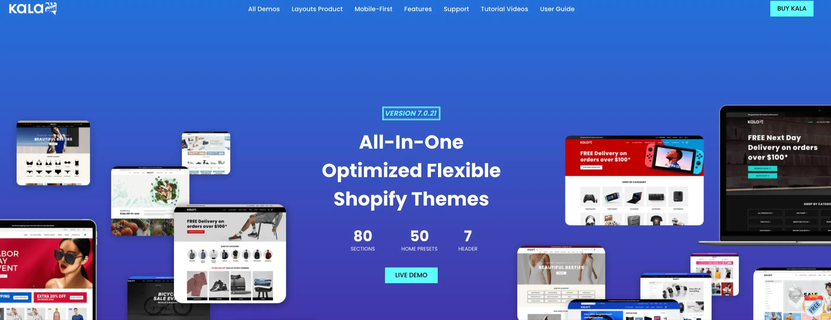 Kala Shopify theme demo page