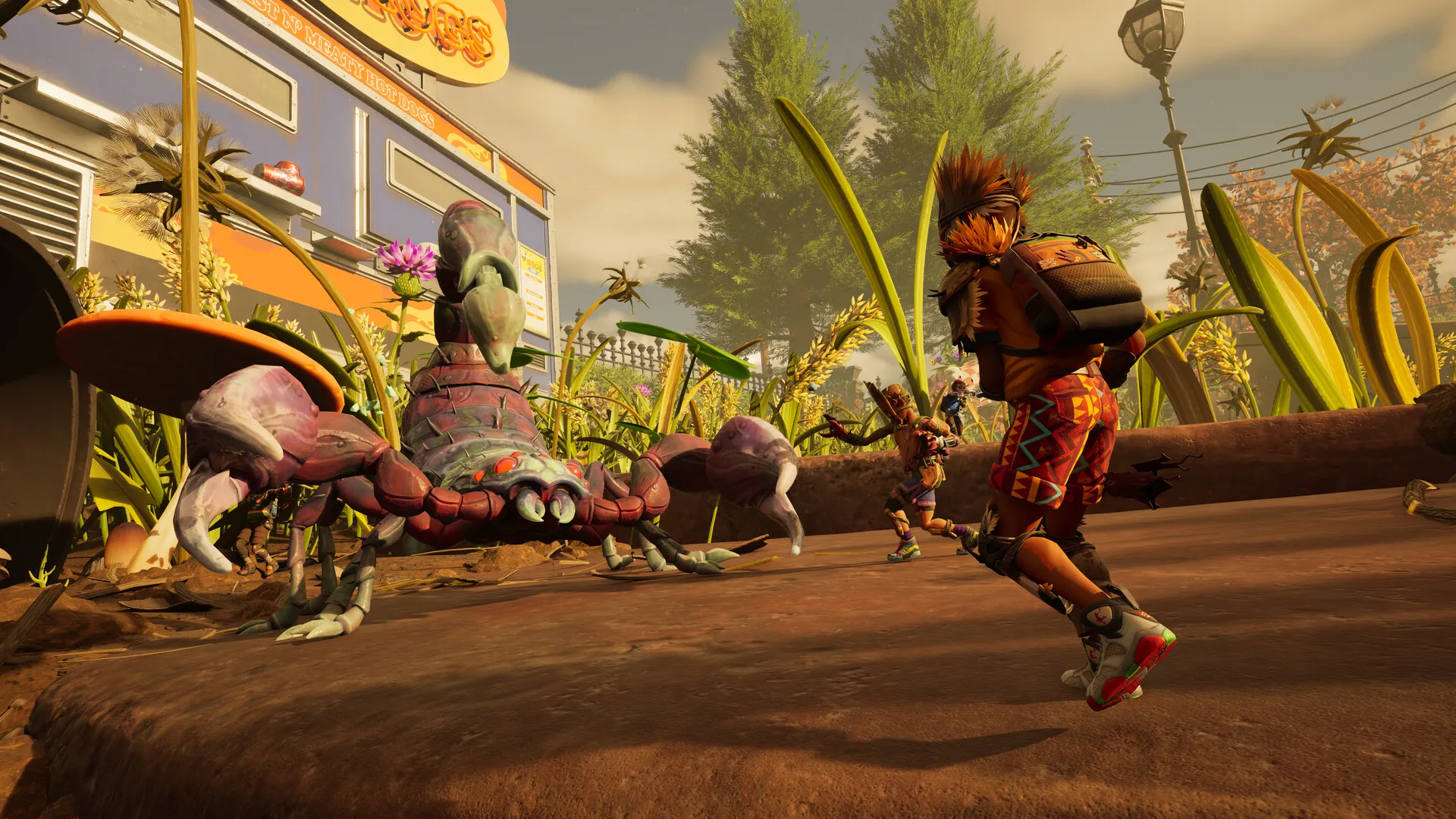 Kids prepare to fight a scorpion in Grounded 2.