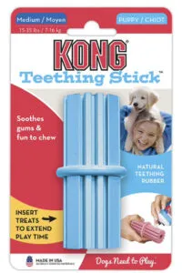 Kong Dental Stick for gum massage in Golden Retriever puppies