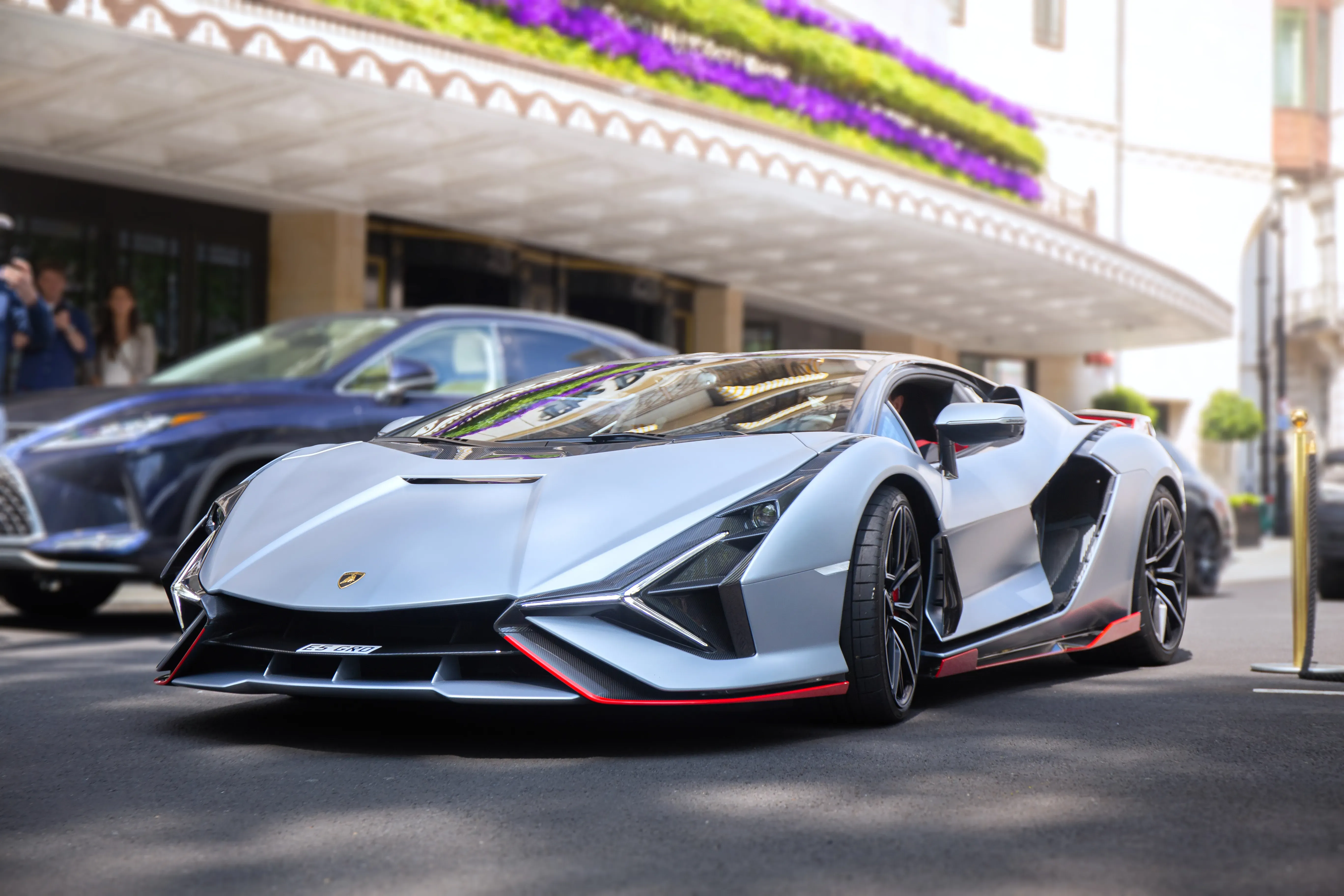 Lamborghini Sián FKP 37 hybrid supercar in urban setting