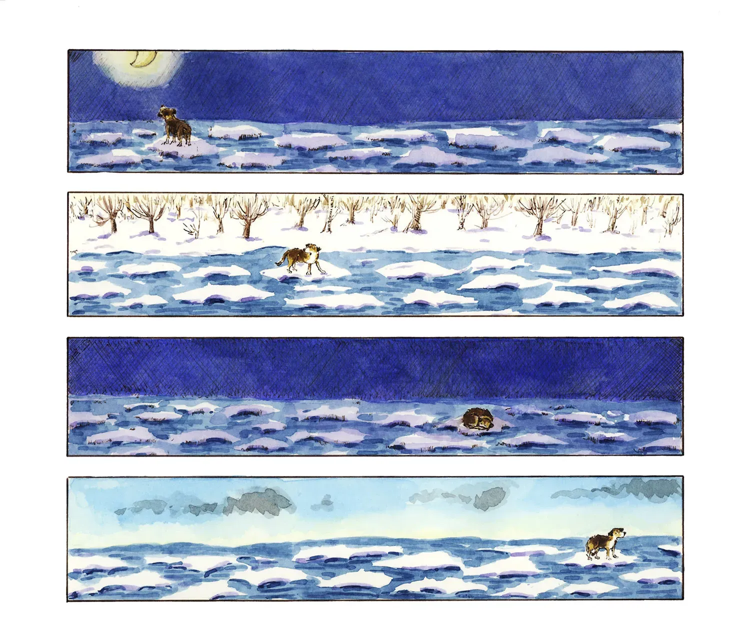 Little Dog Lost book interior art by Monica Carnesi