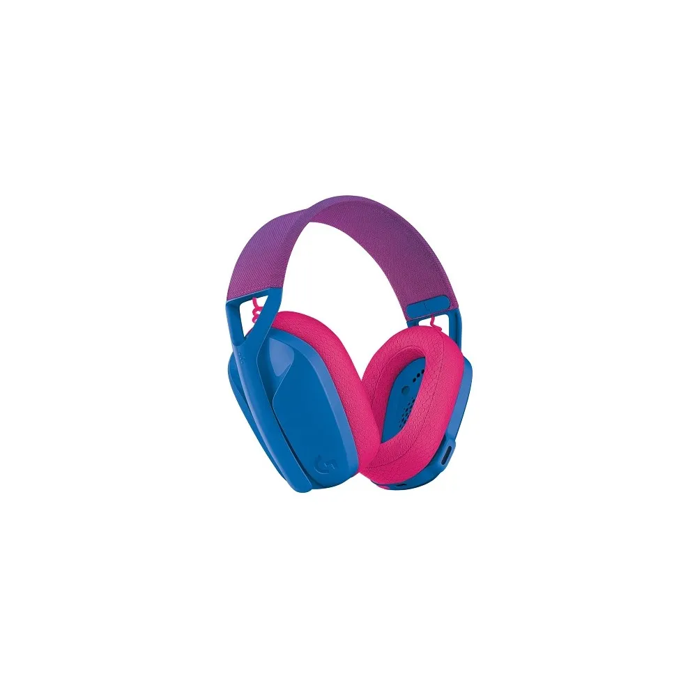 Logitech G435 Lightspeed headset in a minimalist studio setting