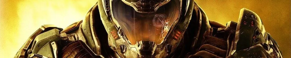 Logo for Doom 2016 game, showing the iconic Doom Slayer helmet