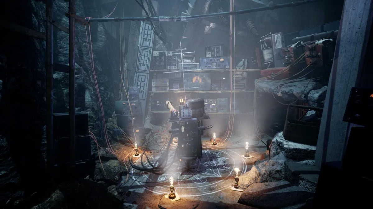 Machine stood on a summoning circle.