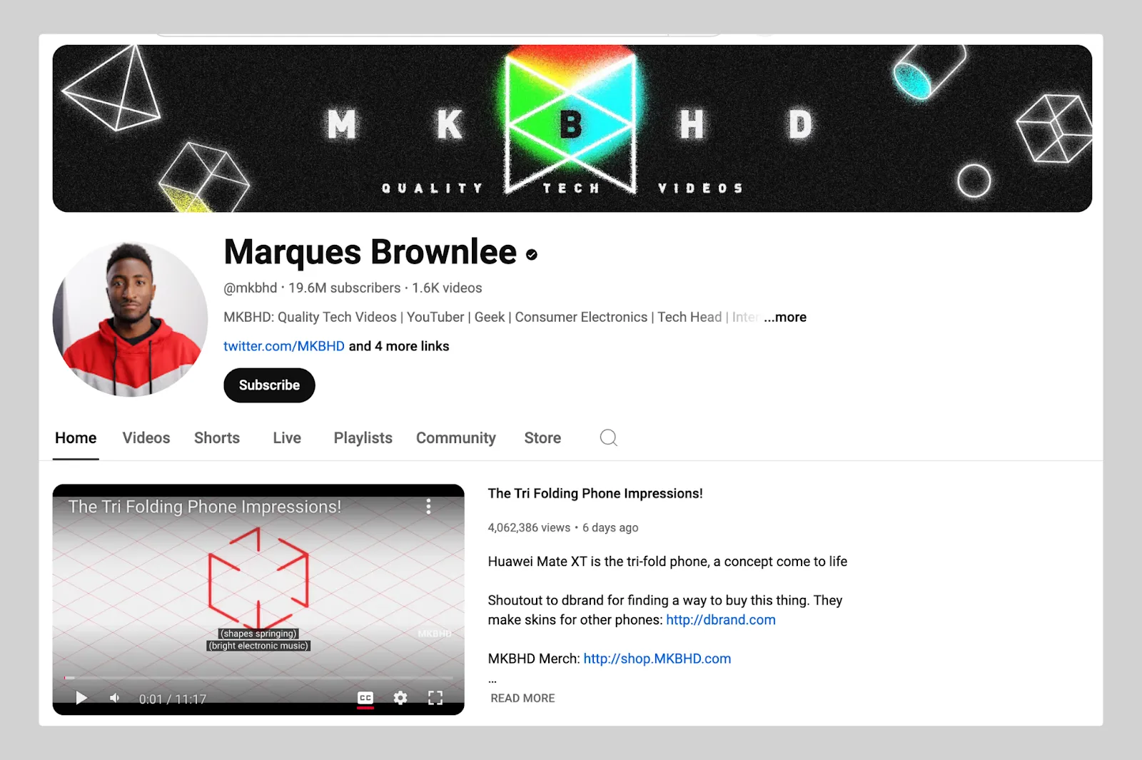 Marques Brownlee (MKBHD), a prominent tech reviewer, known for his high-quality production and insightful commentary.