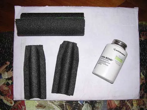 Materials commonly used for taping German Shepherd puppy ears, including surgical tape and foam rollers