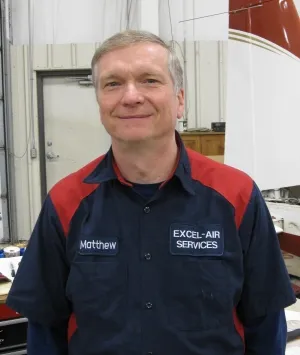 Matt, one of Excel-Air Services' dedicated staff members, ready to assist with aircraft maintenance