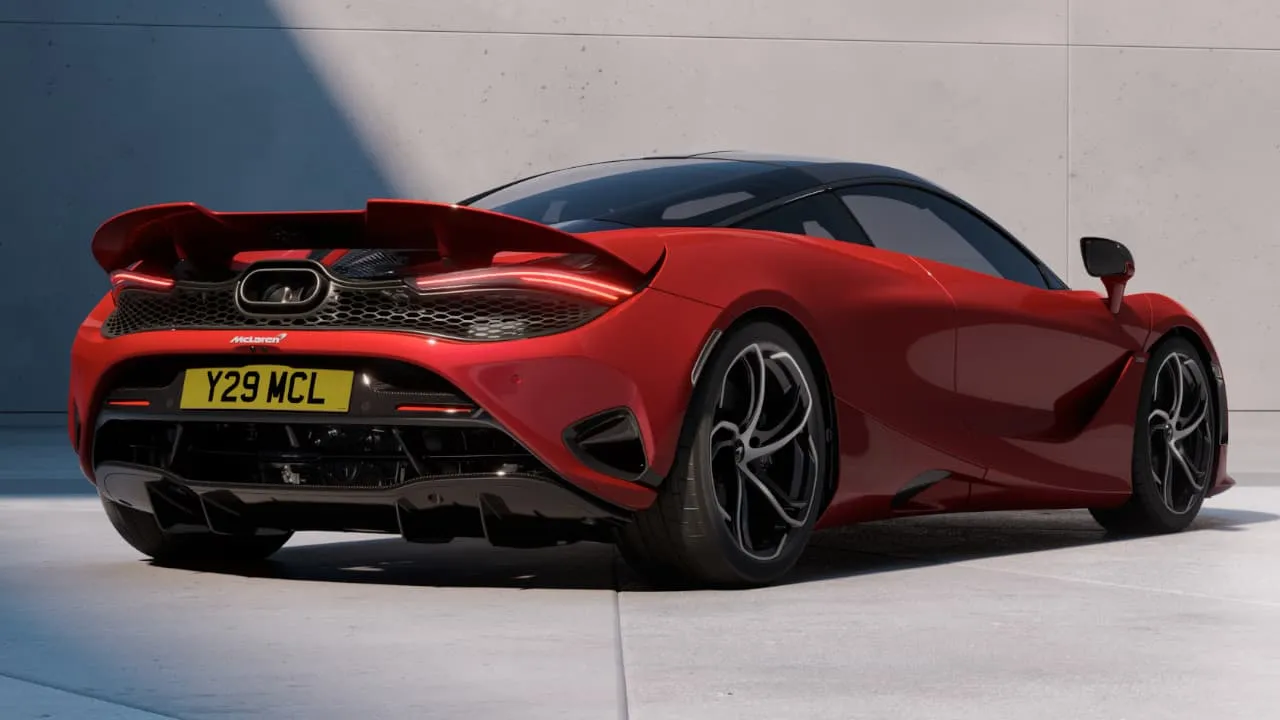 McLaren 750S Static in Red, highlighting its dramatic and lightweight design