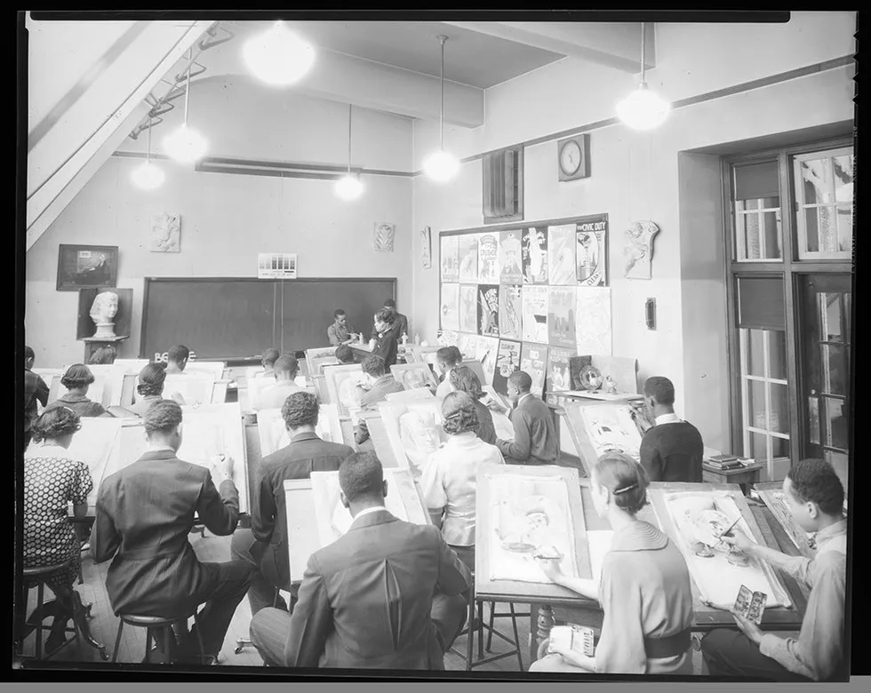 Missouri History Museum photo of Sumner High School historical scene