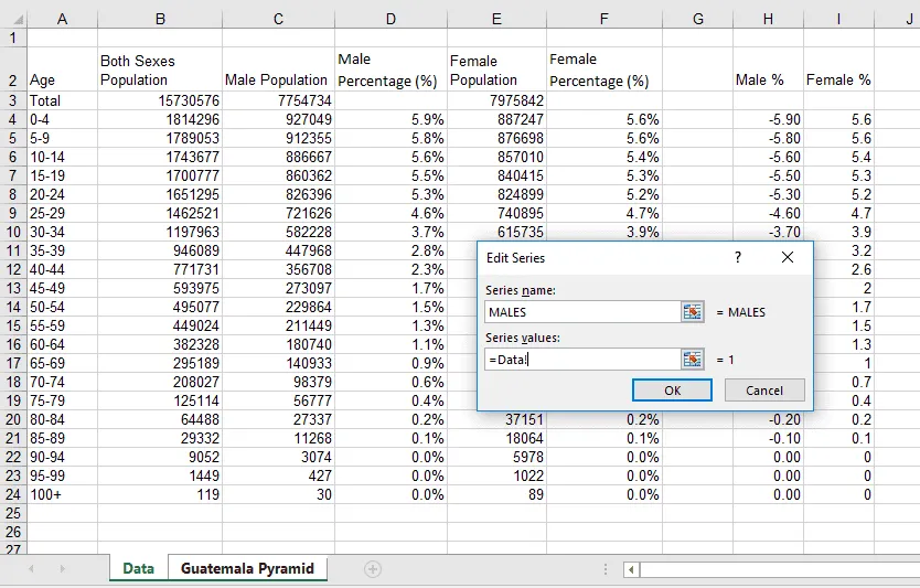 Navigating back to the data sheet