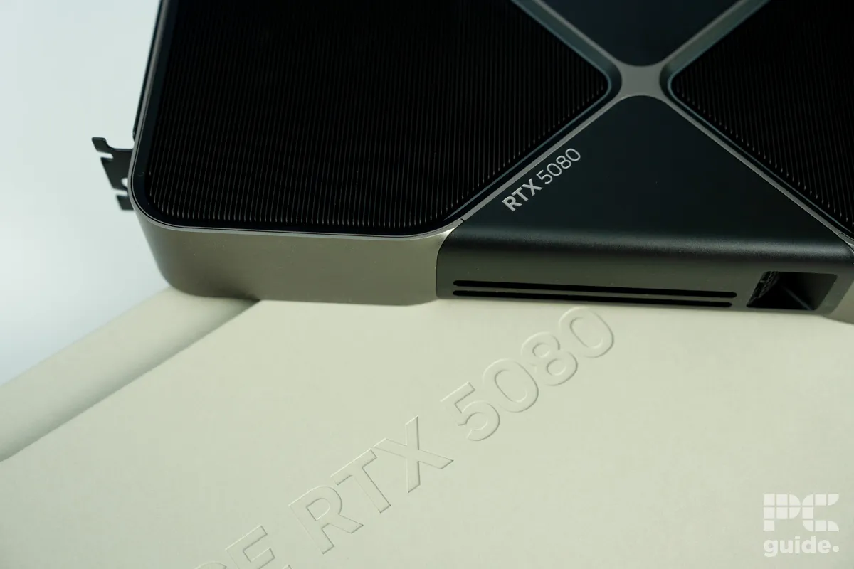 Nvidia RTX 5080 FE name on box, Image by PCGuide