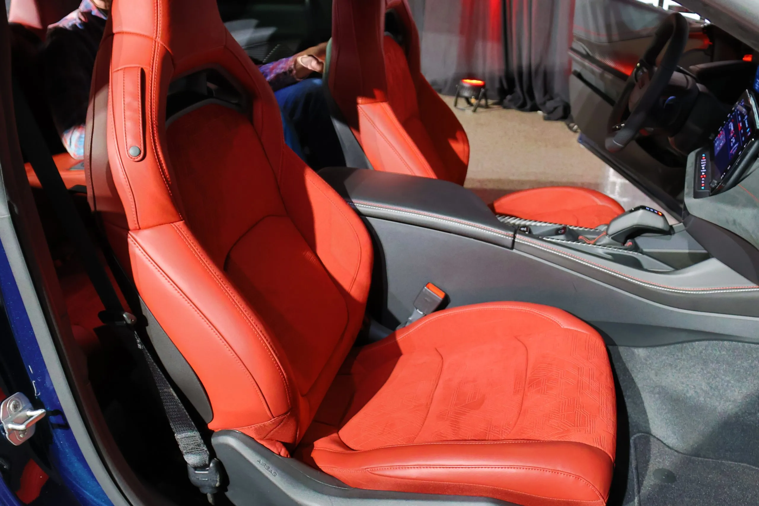 Optional high-back front seats in the 2024 Dodge Charger Daytona, with fixed headrests and a sportier design