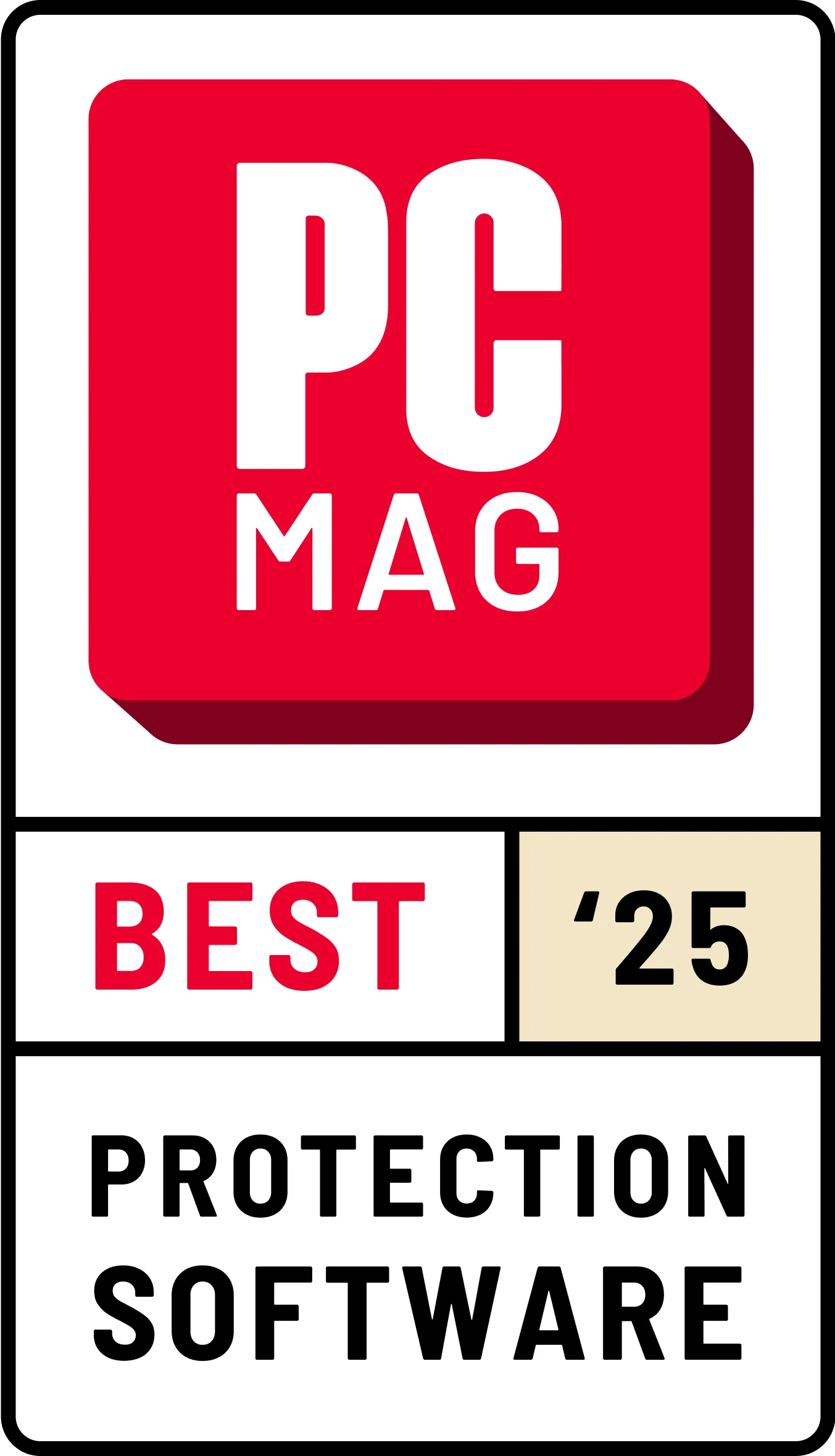 PC MAG Best of 2025 Protection Software badge