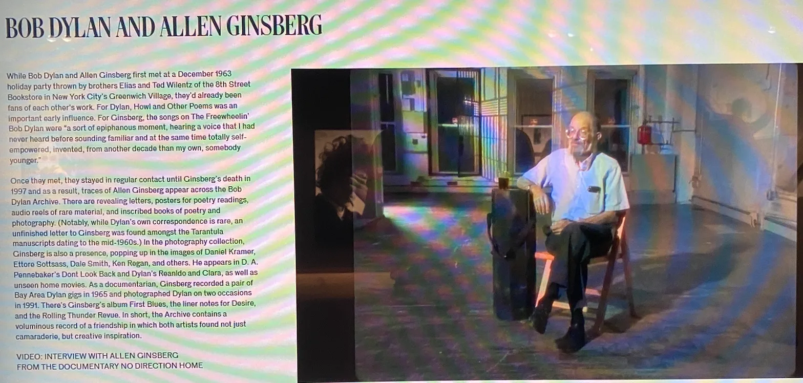 Poet Allen Ginsberg, whose correspondence with Bob Dylan is preserved in the archives.