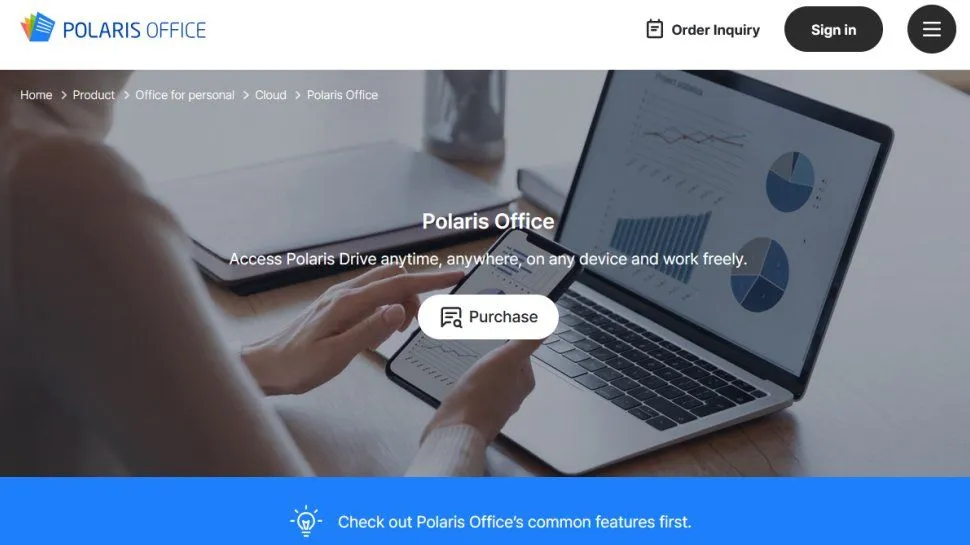 Polaris Office website screenshot (September 2025).