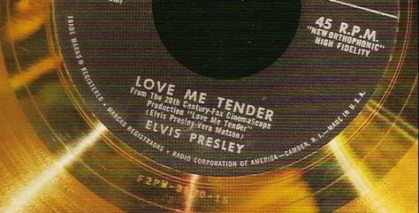 RCA Victor Gold Record for "Love Me Tender"