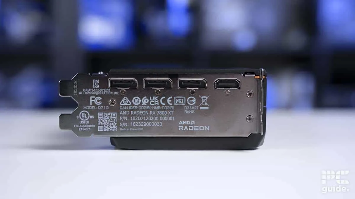 Rear I/O of the RX 7800 XT