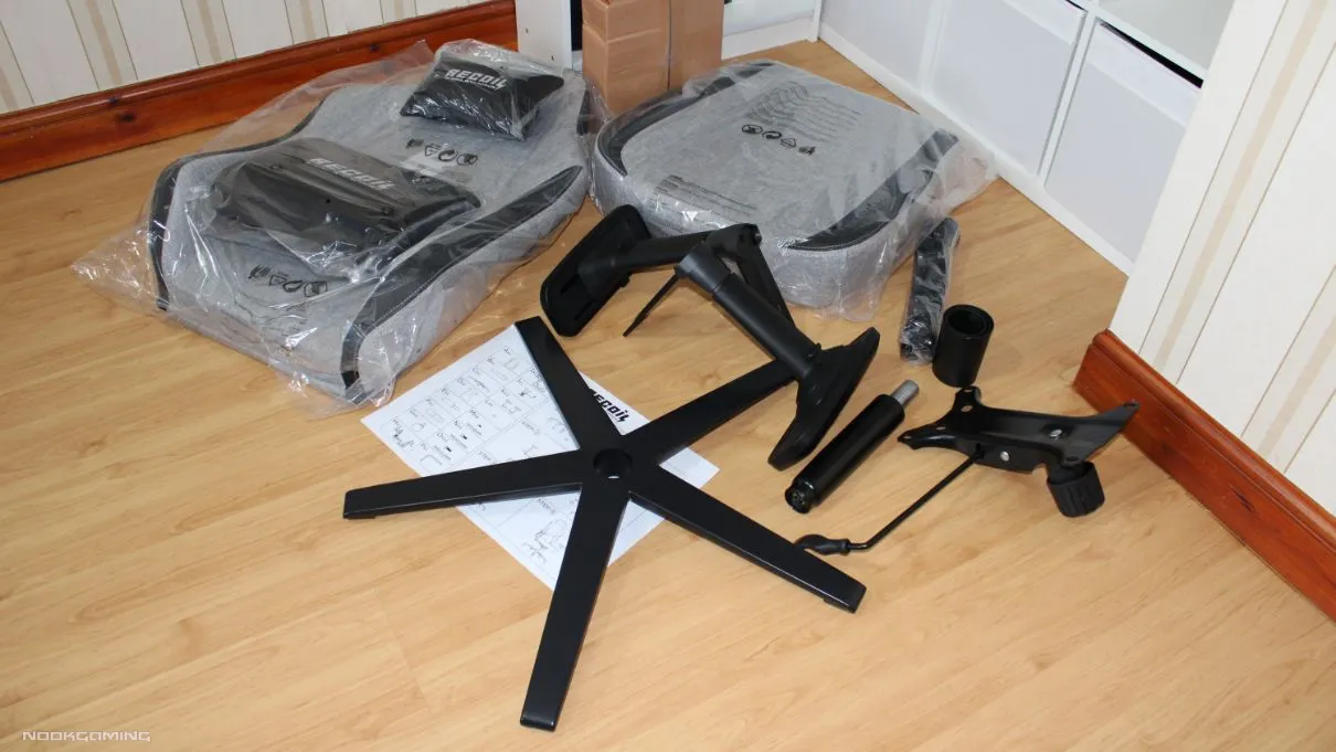 Recoil Centurion Gaming Chair out of the box before building