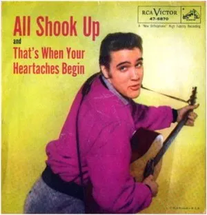 Record sleeve for "All Shook Up," one of Elvis Presley's most successful chart singles