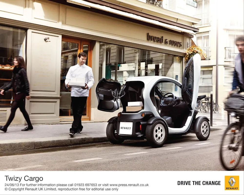 Renault Twizy Cargo variant showing rear trunk space