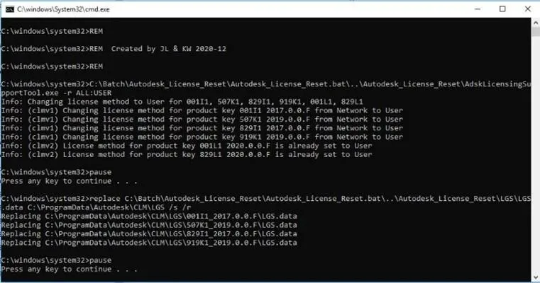 Resetting AutoCAD Licensing components