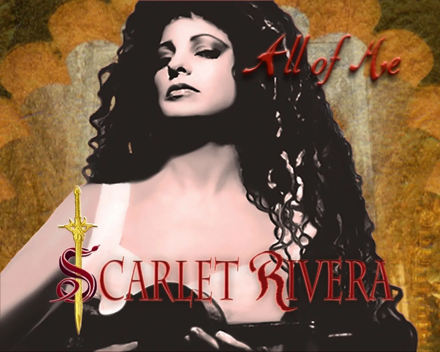 Scarlet Rivera performing on stage, passionately playing her violin.