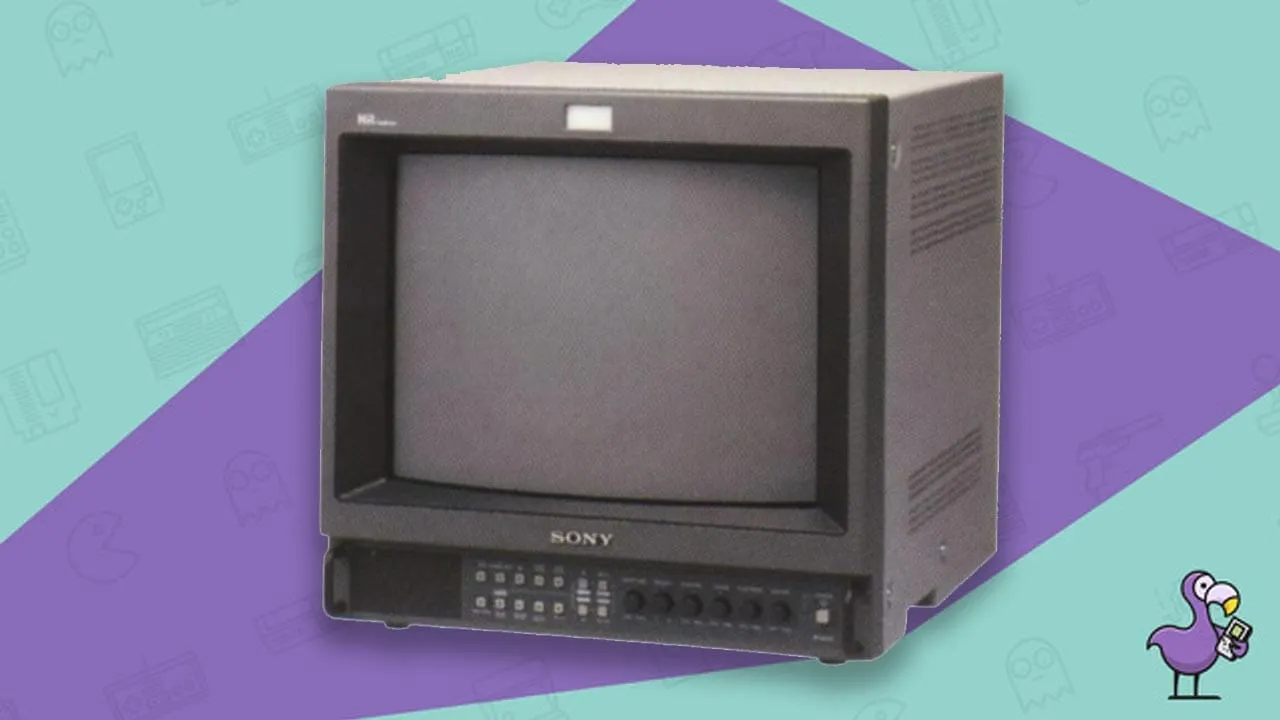 Sony PVM-14M2U professional monitor displaying retro game content