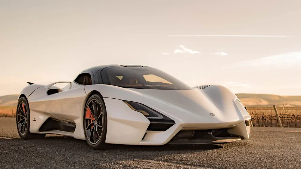 SSC Tuatara hypercar in motion showcasing its record-breaking speed potential