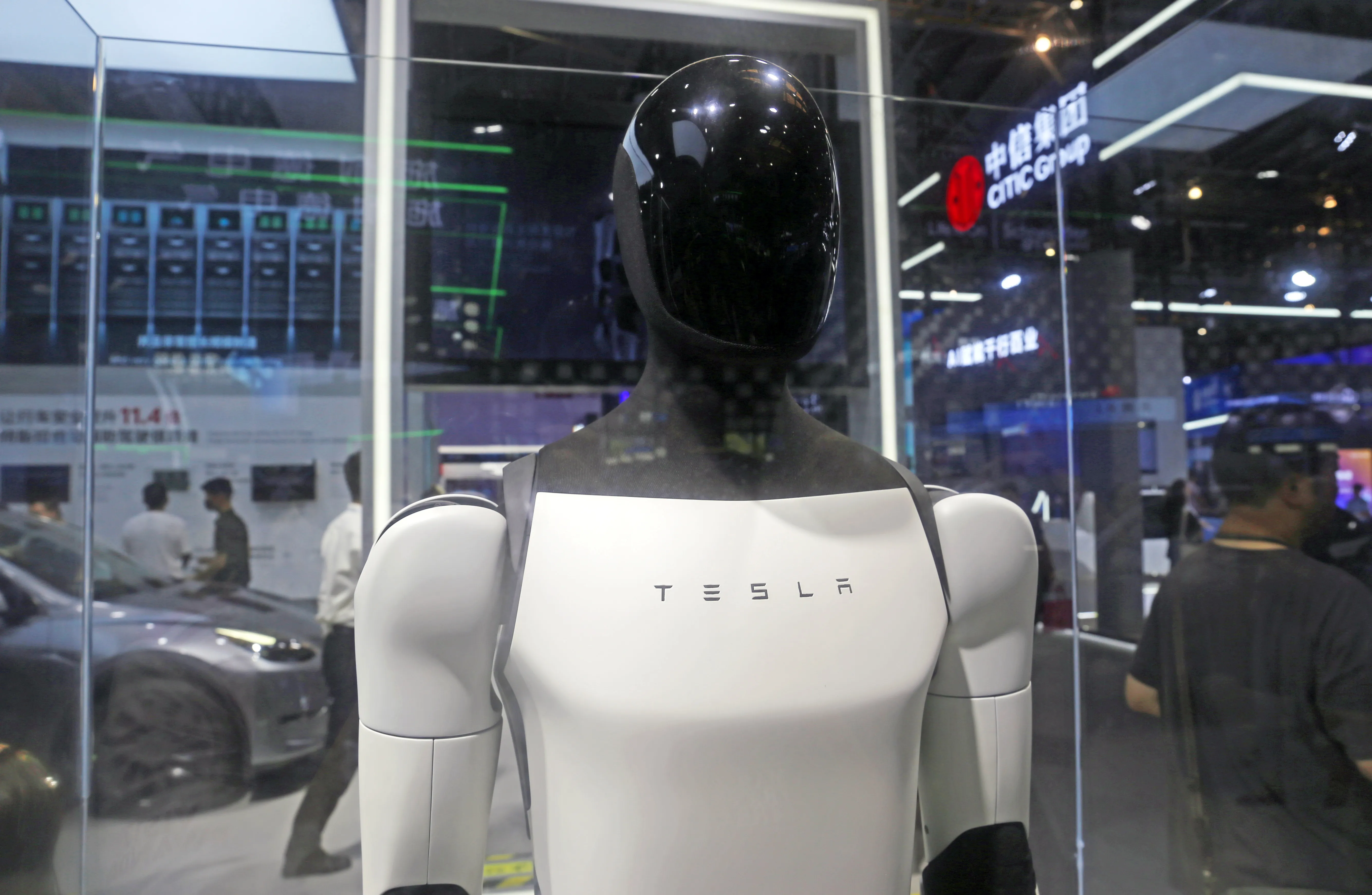 Tesla's humanoid robot Optimus Prime II at WAIC in Shanghai, China