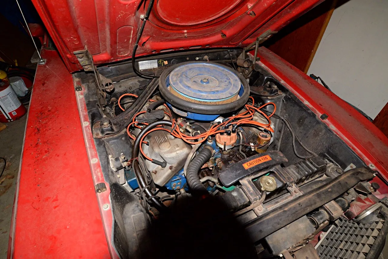 The 1969 Boss 429 tucked away in the garage.
